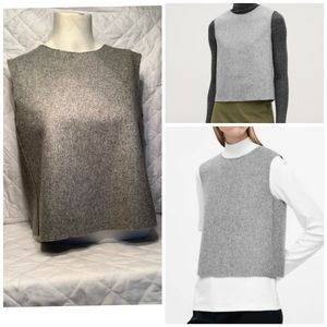 Cos Wool Sleeveless Zip Back Top vest Gray Size sm